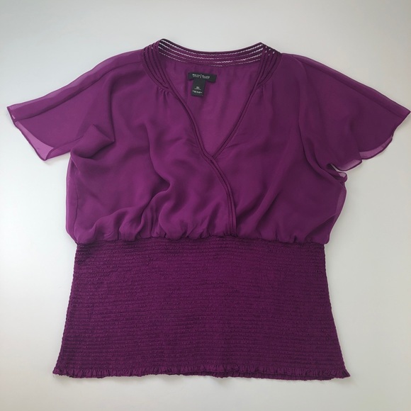 White House Black Market Tops - WHBM Purple Chiffon Top XL